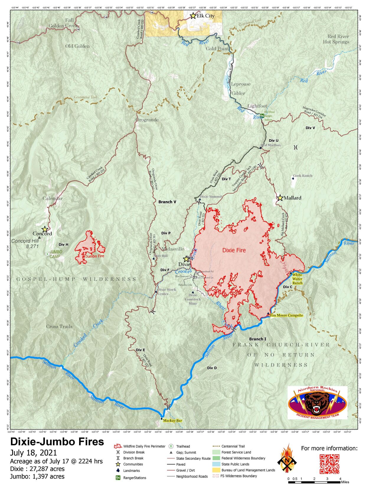 Dixie & Jumbo Fire Maps 7.18.21